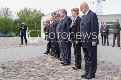  24.04.2014 LODZ WIZYTA PARY PREZYDENCKIEJ W LODZI Z OKAZJI 100 URODZIN JANA KARSKIEGO N/Z PREZYDENT BRONISLAW KOMOROWSKI HANNA ZDANOWSKA JERZY KROPIWNICKI  