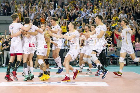  27.04.2014 BELCHATOW<br /><br />SIATKOWKA PLUS LIGA 2013/2014 MEN VOLLEYBALL POLAND POLISH PLUSLIGA LEAGUE SEASON 2013/2014 RUNDA PLAY-OFF FINAL - MECZ NR 3<br /><br />MECZ PGE SKRA BELCHATOW - ASSECO RESOVIA<br /><br />N/Z MARIUSZ WLAZLY MACIEJ MUZAJ ALEKSA BRDJOVIC STEPHANE ANTIGA WYGRANA ZWYCIESTWO RADOSC EMOCJE PUCHAR - PGE SKRA BELCHATOW - MISTRZ POLSKI 2014<br /><br /> 