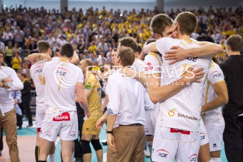  27.04.2014 BELCHATOW<br /><br />SIATKOWKA PLUS LIGA 2013/2014 MEN VOLLEYBALL POLAND POLISH PLUSLIGA LEAGUE SEASON 2013/2014 RUNDA PLAY-OFF FINAL - MECZ NR 3<br /><br />MECZ PGE SKRA BELCHATOW - ASSECO RESOVIA<br /><br />N/Z KAROL KLOS WYGRANA ZWYCIESTWO RADOSC EMOCJE PUCHAR - PGE SKRA BELCHATOW - MISTRZ POLSKI 2014<br /><br /> 