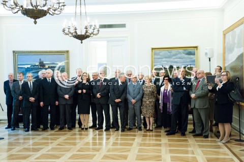  30.04.2014 WARSZAWA <br />UROCZYSTOSC POWOLANIA PIERWSZEGO PREZESA SADU NAJWYZSZEGO W BELWEDERZE<br />N/Z SEDZIOWIE SN  <br /> 