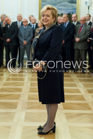  30.04.2014 WARSZAWA <br />UROCZYSTOSC POWOLANIA PIERWSZEGO PREZESA SADU NAJWYZSZEGO W BELWEDERZE<br />N/Z PREZES SN MALGORZATA GERSDORF  <br /> 