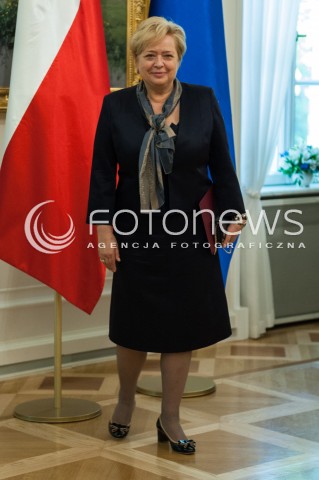 30.04.2014 WARSZAWA <br />UROCZYSTOSC POWOLANIA PIERWSZEGO PREZESA SADU NAJWYZSZEGO W BELWEDERZE<br />N/Z PREZES SN MALGORZATA GERSDORF  <br /> 