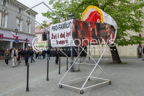  03.05.2014 RZESZOW <br />SWIETO PANIAGI - ULICY 3 MAJA W RZESZOWIE<br />N/Z <br />OBRONCY ZYCIA WOZEK REKLAMA PRO FAMILIA ABORCJA<br /> 
