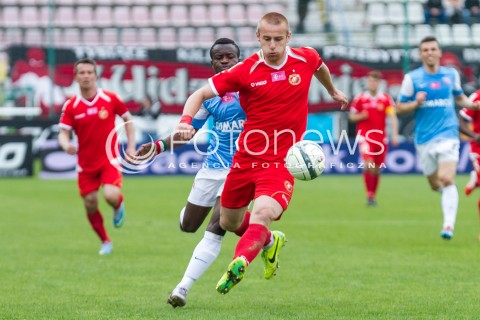  04.05.2014 LODZ <br />
PILKA NOZNA POLSKA POLISH T-MOBILE EKSTRAKLASA GRUPA SPADKOWA SEZON SEASON 2013/2014 FOOTBALL WIDZEW LODZ - CRACOVIA KRAKOW<br />
N/Z RAFAL AUGUSTYNIAK NTIBAZONKIZA SAIDI<br />
 