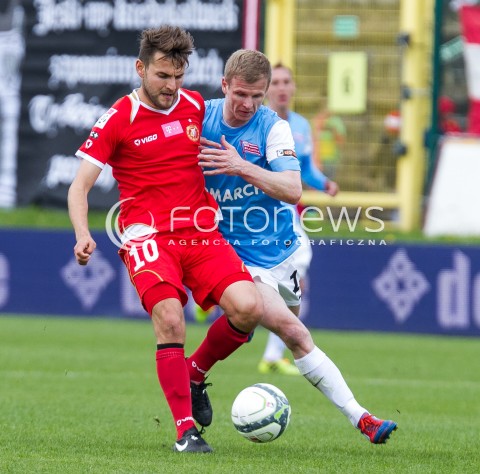  04.05.2014 LODZ <br />
PILKA NOZNA POLSKA POLISH T-MOBILE EKSTRAKLASA GRUPA SPADKOWA SEZON SEASON 2013/2014 FOOTBALL WIDZEW LODZ - CRACOVIA KRAKOW<br />
N/Z MATEUSZ CETNARSKI DAWID NOWAK<br />
 