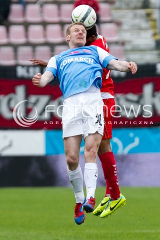  04.05.2014 LODZ <br />
PILKA NOZNA POLSKA POLISH T-MOBILE EKSTRAKLASA GRUPA SPADKOWA SEZON SEASON 2013/2014 FOOTBALL WIDZEW LODZ - CRACOVIA KRAKOW<br />
N/Z DAWID NOWAK<br />
 