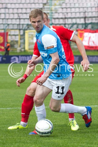  04.05.2014 LODZ <br />
PILKA NOZNA POLSKA POLISH T-MOBILE EKSTRAKLASA GRUPA SPADKOWA SEZON SEASON 2013/2014 FOOTBALL WIDZEW LODZ - CRACOVIA KRAKOW<br />
N/Z DAWID NOWAK<br />
 