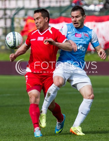  04.05.2014 LODZ <br />
PILKA NOZNA POLSKA POLISH T-MOBILE EKSTRAKLASA GRUPA SPADKOWA SEZON SEASON 2013/2014 FOOTBALL WIDZEW LODZ - CRACOVIA KRAKOW<br />
N/Z MARCIN KACZMAREK VLADIMIR BOLJEVIC<br />
 