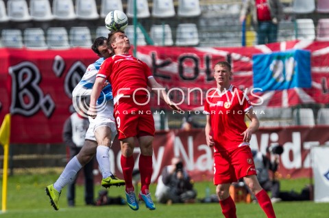  04.05.2014 LODZ <br />
PILKA NOZNA POLSKA POLISH T-MOBILE EKSTRAKLASA GRUPA SPADKOWA SEZON SEASON 2013/2014 FOOTBALL WIDZEW LODZ - CRACOVIA KRAKOW<br />
N/Z MARCIN KACZMAREK SLAWOMIR SZELIGA<br />
 
