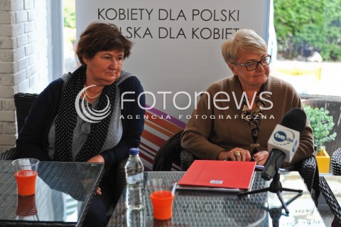  07.05.2014 WARSZAWA<br />KONFERENCJA PRASOWA KONGRESU KOBIET<br />N/Z MAGDALENA SRODA HENRYKA BOCHNIARZ<br /> 