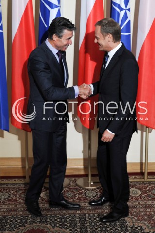  08.05.2014 WARSZAWA<br />WIZYTA SEKRETARZA GENERALNEGO NATO<br />N/Z PREMIER RP DONALD TUSK SEKRETARZ GENERALNY NATO ANDERS FOGH RASMUSSEN<br /> 