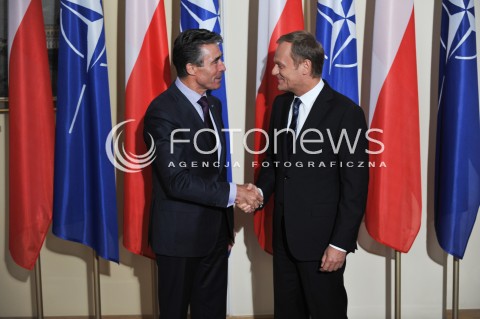  08.05.2014 WARSZAWA<br />WIZYTA SEKRETARZA GENERALNEGO NATO<br />N/Z PREMIER RP DONALD TUSK SEKRETARZ GENERALNY NATO ANDERS FOGH RASMUSSEN<br /> 
