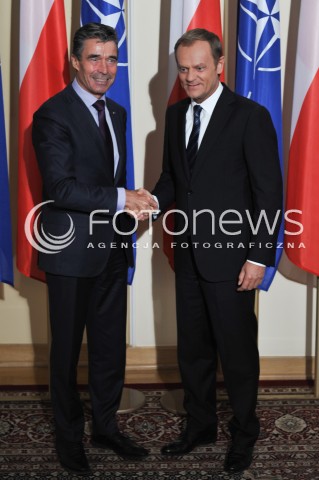  08.05.2014 WARSZAWA<br />WIZYTA SEKRETARZA GENERALNEGO NATO<br />N/Z PREMIER RP DONALD TUSK SEKRETARZ GENERALNY NATO ANDERS FOGH RASMUSSEN<br /> 