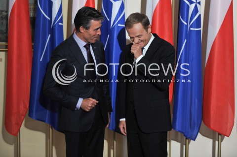  08.05.2014 WARSZAWA<br />WIZYTA SEKRETARZA GENERALNEGO NATO<br />N/Z PREMIER RP DONALD TUSK SEKRETARZ GENERALNY NATO ANDERS FOGH RASMUSSEN<br /> 