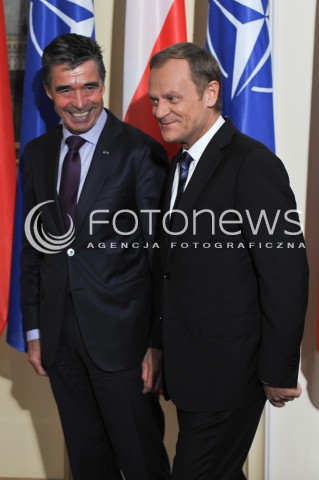  08.05.2014 WARSZAWA<br />WIZYTA SEKRETARZA GENERALNEGO NATO<br />N/Z PREMIER RP DONALD TUSK SEKRETARZ GENERALNY NATO ANDERS FOGH RASMUSSEN<br /> 