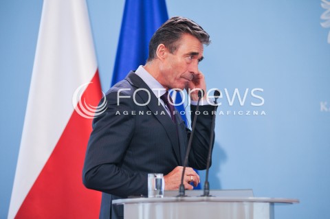  08.05.2014 WARSZAWA<br />KONFERENCJA PRASOWA SEKRETARZA GENERALNEGO NATO<br />N/Z SEKRETARZ GENERALNY NATO ANDERS FOGH RASMUSSEN<br /> 