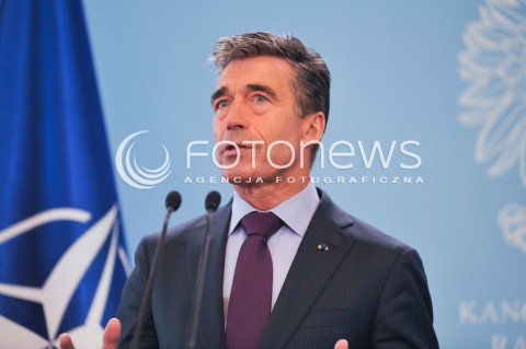  08.05.2014 WARSZAWA<br />KONFERENCJA PRASOWA SEKRETARZA GENERALNEGO NATO<br />N/Z SEKRETARZ GENERALNY NATO ANDERS FOGH RASMUSSEN<br /> 