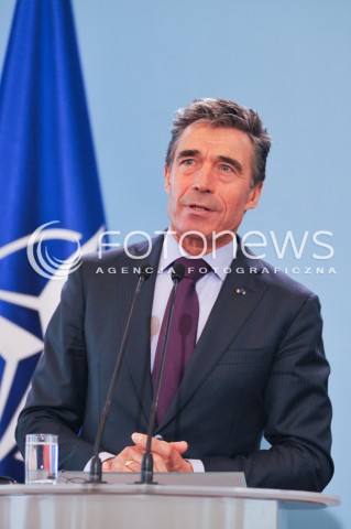  08.05.2014 WARSZAWA<br />KONFERENCJA PRASOWA SEKRETARZA GENERALNEGO NATO<br />N/Z SEKRETARZ GENERALNY NATO ANDERS FOGH RASMUSSEN<br /> 