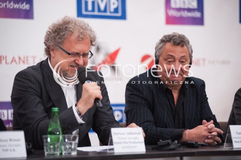  08.05.2014 WARSZAWA<br />
KONFERENCJA PRASOWA DZWONY WOJNY<br />
N/Z DARIUSZ JABLONSKI TONY JORDAN<br />
 