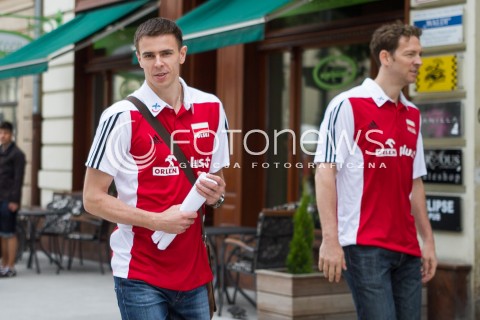  12.05.2014 LODZ <br />KONFERENCJA PRASOWA PRZED MISTRZOSTWAMI SWIATA W PILCE SIATKOWEJ MEZCZYZN FIVB <br />N/Z MARIUSZ WLAZLY STEPHANE ANTIGA <br /> 