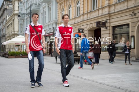  12.05.2014 LODZ <br />KONFERENCJA PRASOWA PRZED MISTRZOSTWAMI SWIATA W PILCE SIATKOWEJ MEZCZYZN FIVB <br />N/Z MARIUSZ WLAZLY STEPHANE ANTIGA <br /> 