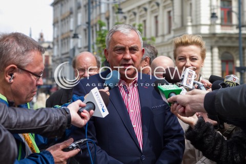  12.05.2014 LODZ <br />KONFERENCJA PRASOWA PRZED MISTRZOSTWAMI SWIATA W PILCE SIATKOWEJ MEZCZYZN FIVB <br />N/Z MIROSLAW PRZEDPELSKI - PREZES PZPS<br /> 