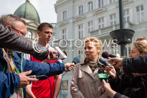  12.05.2014 LODZ <br />KONFERENCJA PRASOWA PRZED MISTRZOSTWAMI SWIATA W PILCE SIATKOWEJ MEZCZYZN FIVB <br />N/Z MARIUSZ WLAZLY HANNA ZDANOWSKA<br /> 