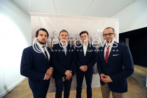  13.05.2014 WARSZAWA <br />WYSTAWA NOWI WARSZAWIACY HISTORIE AWANSOW SPOLECZNYCH DRUGIEJ POLOWY XIX WIEKU W MUZEUM WOLI<br />N/Z POSEL MICHAL SZCZERBA RADNY TOMASZ KRUSZYNSKI KRYSTIAN WILK BARTLOMIEJ KUBICKI<br /> 