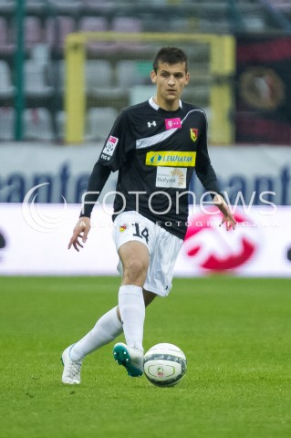  16.05.2014 LODZ <br />
PILKA NOZNA POLSKA POLISH T-MOBILE EKSTRAKLASA GRUPA SPADKOWA SEZON SEASON 2013/2014 FOOTBALL WIDZEW LODZ - JAGIELLONIA BIALYSTOK<br />
N/Z ADAM DZWIGALA SYLWETKA<br />
 