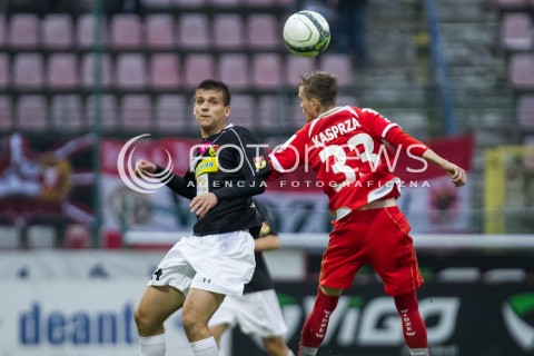  16.05.2014 LODZ <br />
PILKA NOZNA POLSKA POLISH T-MOBILE EKSTRAKLASA GRUPA SPADKOWA SEZON SEASON 2013/2014 FOOTBALL WIDZEW LODZ - JAGIELLONIA BIALYSTOK<br />
N/Z ADAM DZWIGALA BARTLOMIEJ KASPRZAK<br />
 