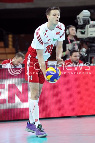  16.05.2014 WROCLAW <br />SIATKOWKA MEZCZYZN <br />TURNIEJ KWALIFIKACYJNY DO MISTRZOSTW EUROPY 2015<br />2015 FIVB WORLD CHAMPIONSHIP - EUROPEAN QUALIFICATION MEN <br />MECZ POLSKA - LOTWA ( POLAND - LATVIA ) <br />N/Z MARIUSZ WLAZLY SYLWETKA <br /> 