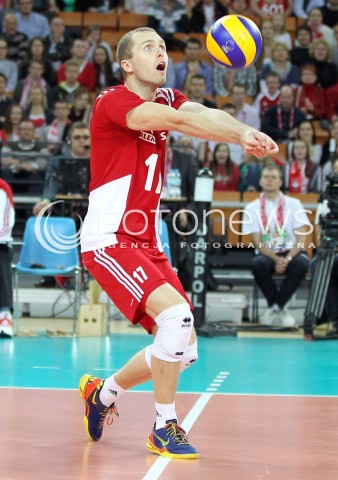  16.05.2014 WROCLAW <br />SIATKOWKA MEZCZYZN <br />TURNIEJ KWALIFIKACYJNY DO MISTRZOSTW EUROPY 2015<br />2015 FIVB WORLD CHAMPIONSHIP - EUROPEAN QUALIFICATION MEN <br />MECZ POLSKA - LOTWA ( POLAND - LATVIA ) <br />N/Z PAWEL ZATORSKI SYLWETKA <br /> 