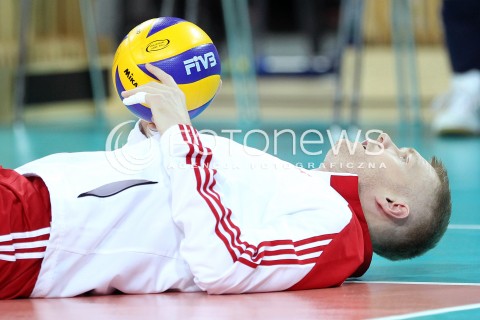  16.05.2014 WROCLAW <br />SIATKOWKA MEZCZYZN <br />TURNIEJ KWALIFIKACYJNY DO MISTRZOSTW EUROPY 2015<br />2015 FIVB WORLD CHAMPIONSHIP - EUROPEAN QUALIFICATION MEN <br />MECZ POLSKA - LOTWA ( POLAND - LATVIA ) <br />N/Z PAWEL ZAGUMNY SYLWETKA <br /> 