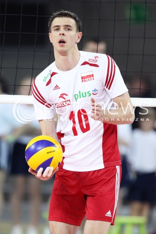  16.05.2014 WROCLAW <br />SIATKOWKA MEZCZYZN <br />TURNIEJ KWALIFIKACYJNY DO MISTRZOSTW EUROPY 2015<br />2015 FIVB WORLD CHAMPIONSHIP - EUROPEAN QUALIFICATION MEN <br />MECZ POLSKA - LOTWA ( POLAND - LATVIA ) <br />N/Z MARIUSZ WLAZLY SYLWETKA <br /> 