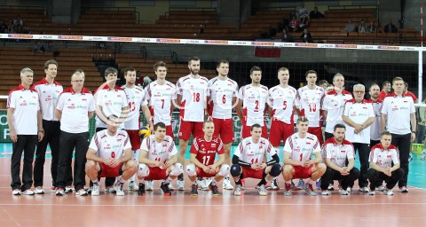  16.05.2014 WROCLAW <br />SIATKOWKA MEZCZYZN <br />TURNIEJ KWALIFIKACYJNY DO MISTRZOSTW EUROPY 2015<br />2015 FIVB WORLD CHAMPIONSHIP - EUROPEAN QUALIFICATION MEN <br />MECZ POLSKA - LOTWA ( POLAND - LATVIA ) <br />N/Z <br />ZDJECIE GRUPOWE GRUPOWKA<br />GROUP PHOTO PICTURE<br />POLAND NATIONAL TEAM - REPREZENTACJA KADRA ZESPOL<br />STEPHANE ANTIGA TRENER ( HEAD COACH ) <br /> 