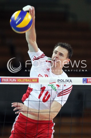  16.05.2014 WROCLAW <br />SIATKOWKA MEZCZYZN <br />TURNIEJ KWALIFIKACYJNY DO MISTRZOSTW EUROPY 2015<br />2015 FIVB WORLD CHAMPIONSHIP - EUROPEAN QUALIFICATION MEN <br />MECZ POLSKA - LOTWA ( POLAND - LATVIA ) <br />N/Z MARIUSZ WLAZLY SYLWETKA ATAK<br /> 