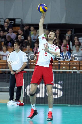  16.05.2014 WROCLAW <br />SIATKOWKA MEZCZYZN <br />TURNIEJ KWALIFIKACYJNY DO MISTRZOSTW EUROPY 2015<br />2015 FIVB WORLD CHAMPIONSHIP - EUROPEAN QUALIFICATION MEN <br />MECZ POLSKA - LOTWA ( POLAND - LATVIA ) <br />N/Z MICHAL WINIARSKI SYLWETKA <br /> 