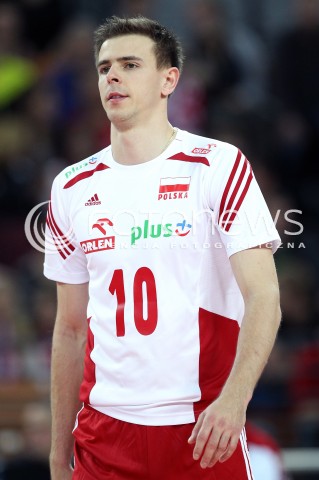  16.05.2014 WROCLAW <br />SIATKOWKA MEZCZYZN <br />TURNIEJ KWALIFIKACYJNY DO MISTRZOSTW EUROPY 2015<br />2015 FIVB WORLD CHAMPIONSHIP - EUROPEAN QUALIFICATION MEN <br />MECZ POLSKA - LOTWA ( POLAND - LATVIA ) <br />N/Z MARIUSZ WLAZLY SYLWETKA <br /> 
