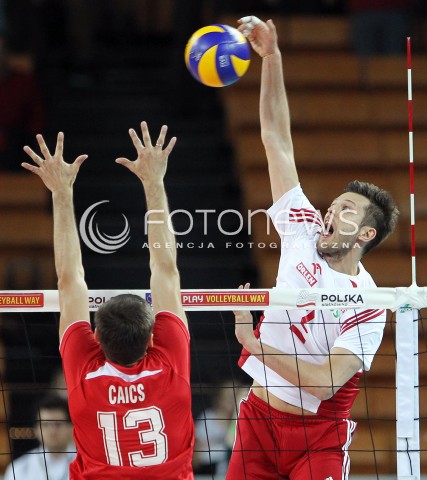  16.05.2014 WROCLAW <br />SIATKOWKA MEZCZYZN <br />TURNIEJ KWALIFIKACYJNY DO MISTRZOSTW EUROPY 2015<br />2015 FIVB WORLD CHAMPIONSHIP - EUROPEAN QUALIFICATION MEN <br />MECZ POLSKA - LOTWA ( POLAND - LATVIA ) <br />N/Z MICHAL WINIARSKI<br /> 