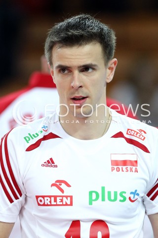  16.05.2014 WROCLAW <br />SIATKOWKA MEZCZYZN <br />TURNIEJ KWALIFIKACYJNY DO MISTRZOSTW EUROPY 2015<br />2015 FIVB WORLD CHAMPIONSHIP - EUROPEAN QUALIFICATION MEN <br />MECZ POLSKA - LOTWA ( POLAND - LATVIA ) <br />N/Z MARIUSZ WLAZLY SYLWETKA GLOWKA PORTRET <br /> 