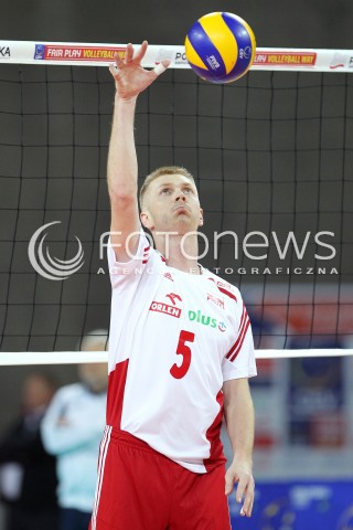  16.05.2014 WROCLAW <br />SIATKOWKA MEZCZYZN <br />TURNIEJ KWALIFIKACYJNY DO MISTRZOSTW EUROPY 2015<br />2015 FIVB WORLD CHAMPIONSHIP - EUROPEAN QUALIFICATION MEN <br />MECZ POLSKA - LOTWA ( POLAND - LATVIA ) <br />N/Z PAWEL ZAGUMNY SYLWETKA <br /> 