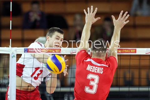  16.05.2014 WROCLAW <br />SIATKOWKA MEZCZYZN <br />TURNIEJ KWALIFIKACYJNY DO MISTRZOSTW EUROPY 2015<br />2015 FIVB WORLD CHAMPIONSHIP - EUROPEAN QUALIFICATION MEN <br />MECZ POLSKA - LOTWA ( POLAND - LATVIA ) <br />N/Z MICHAL KUBIAK<br /> 