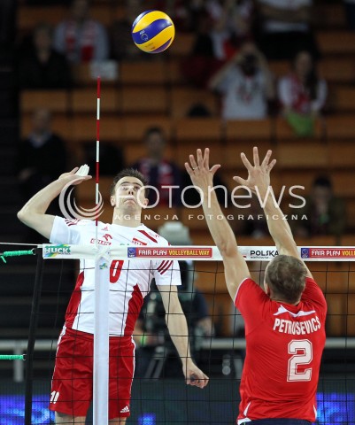  16.05.2014 WROCLAW <br />SIATKOWKA MEZCZYZN <br />TURNIEJ KWALIFIKACYJNY DO MISTRZOSTW EUROPY 2015<br />2015 FIVB WORLD CHAMPIONSHIP - EUROPEAN QUALIFICATION MEN <br />MECZ POLSKA - LOTWA ( POLAND - LATVIA ) <br />N/Z MARIUSZ WLAZLY<br /> 