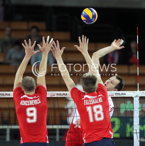  16.05.2014 WROCLAW <br />SIATKOWKA MEZCZYZN <br />TURNIEJ KWALIFIKACYJNY DO MISTRZOSTW EUROPY 2015<br />2015 FIVB WORLD CHAMPIONSHIP - EUROPEAN QUALIFICATION MEN <br />MECZ POLSKA - LOTWA ( POLAND - LATVIA ) <br />N/Z BARTOSZ KUREK<br /> 