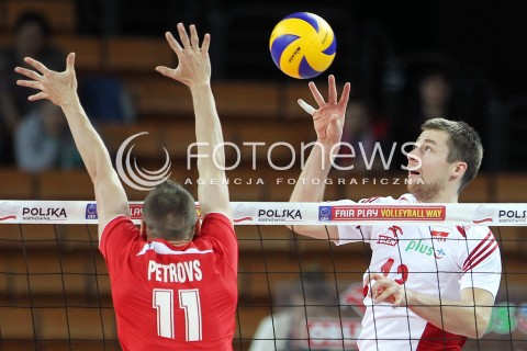  16.05.2014 WROCLAW <br />SIATKOWKA MEZCZYZN <br />TURNIEJ KWALIFIKACYJNY DO MISTRZOSTW EUROPY 2015<br />2015 FIVB WORLD CHAMPIONSHIP - EUROPEAN QUALIFICATION MEN <br />MECZ POLSKA - LOTWA ( POLAND - LATVIA ) <br />N/Z MICHAL KUBIAK <br /> 