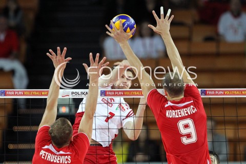  16.05.2014 WROCLAW <br />SIATKOWKA MEZCZYZN <br />TURNIEJ KWALIFIKACYJNY DO MISTRZOSTW EUROPY 2015<br />2015 FIVB WORLD CHAMPIONSHIP - EUROPEAN QUALIFICATION MEN <br />MECZ POLSKA - LOTWA ( POLAND - LATVIA ) <br />N/Z KAROL KLOS<br /> 