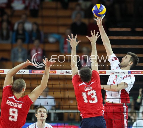  16.05.2014 WROCLAW <br />SIATKOWKA MEZCZYZN <br />TURNIEJ KWALIFIKACYJNY DO MISTRZOSTW EUROPY 2015<br />2015 FIVB WORLD CHAMPIONSHIP - EUROPEAN QUALIFICATION MEN <br />MECZ POLSKA - LOTWA ( POLAND - LATVIA ) <br />N/Z MICHAL WINIARSKI<br /> 