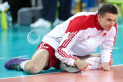  17.05.2014 WROCLAW <br />SIATKOWKA MEZCZYZN <br />TURNIEJ KWALIFIKACYJNY DO MISTRZOSTW EUROPY 2015<br />2015 FIVB WORLD CHAMPIONSHIP - EUROPEAN QUALIFICATION MEN <br />MECZ POLSKA - MACEDONIA ( POLAND - FYROM ) <br />N/Z MARIUSZ WLAZLY SYLWETKA <br /> 