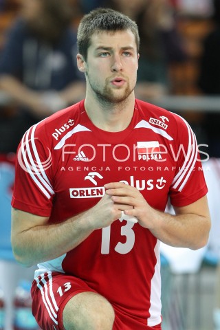  17.05.2014 WROCLAW <br />SIATKOWKA MEZCZYZN <br />TURNIEJ KWALIFIKACYJNY DO MISTRZOSTW EUROPY 2015<br />2015 FIVB WORLD CHAMPIONSHIP - EUROPEAN QUALIFICATION MEN <br />MECZ POLSKA - MACEDONIA ( POLAND - FYROM ) <br />N/Z MICHAL KUBIAK SYLWETKA <br /> 