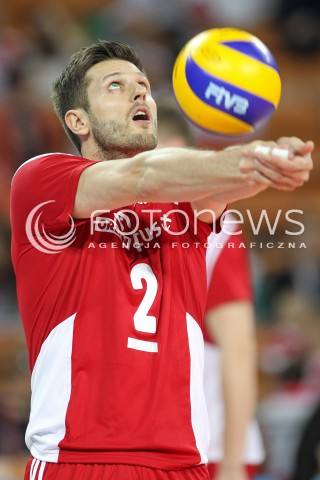  17.05.2014 WROCLAW <br />SIATKOWKA MEZCZYZN <br />TURNIEJ KWALIFIKACYJNY DO MISTRZOSTW EUROPY 2015<br />2015 FIVB WORLD CHAMPIONSHIP - EUROPEAN QUALIFICATION MEN <br />MECZ POLSKA - MACEDONIA ( POLAND - FYROM ) <br />N/Z MICHAL WINIARSKI SYLWETKA <br /> 